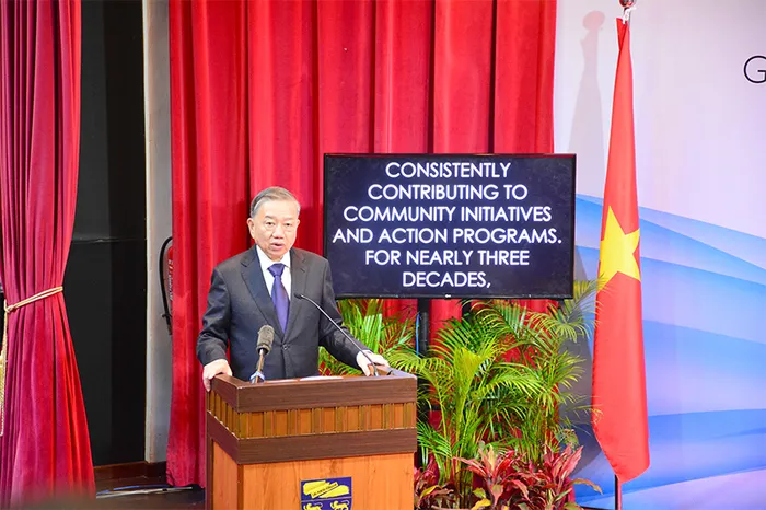 Tổng Bí thư Tô Lâm phát biểu tại Đại học Malaya.

