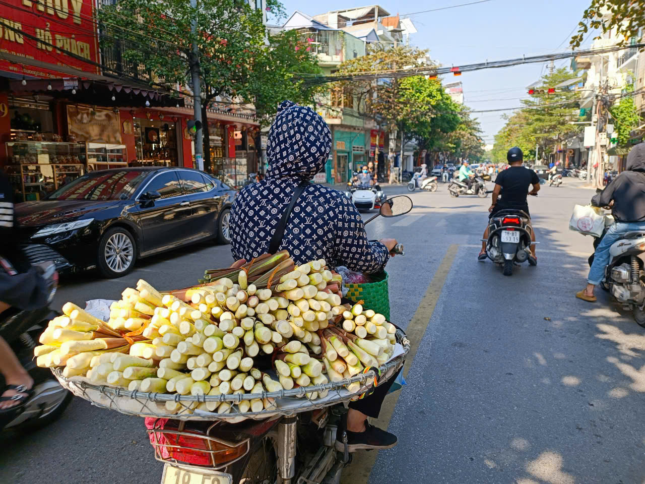 Người dân tranh thủ chở niễng lên các chợ trung tâm thành phố Nam Định để bán.