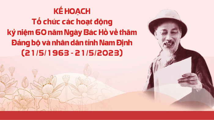 Kế hoạch tổ chức các hoạt động kỷ niệm 60 năm Ngày Bác Hồ về thăm Đảng bộ và nhân dân tỉnh Nam Định (21/5/1963 - 21/5/2023)
