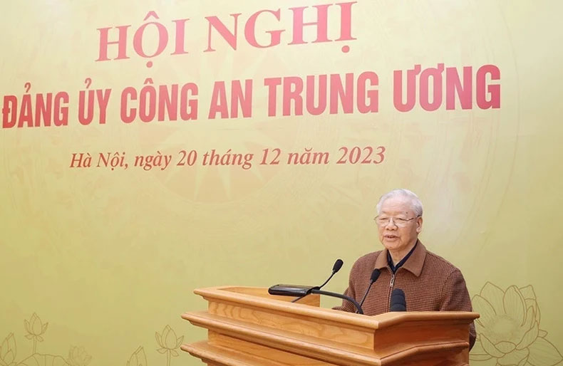 Tổng Bí thư Nguyễn Phú Trọng phát biểu chỉ đạo Hội nghị.