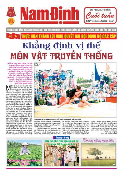 Báo Nam Định cuối tuần số 5701 (thứ 6, ngày 1-12-2023)