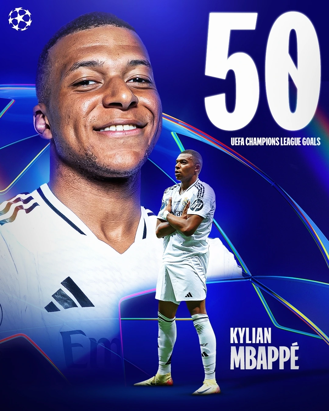 Kylian Mbappe cán mốc 50 bàn thắng ở Cúp C1 châu Âu.