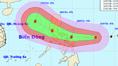 Tin bão gần biển Đông (bão Rammasun)