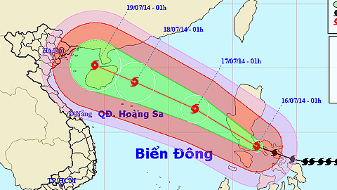 Bão Rammasun giật cấp 16, hướng vào biển Đông