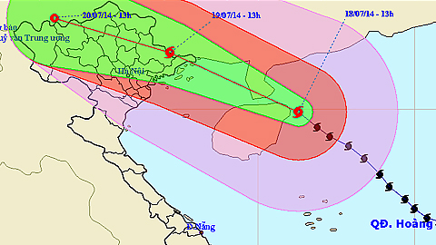 Bão số 2 giật cấp 17, cách Móng Cái (Quảng Ninh) khoảng 420km về phía Đông Nam