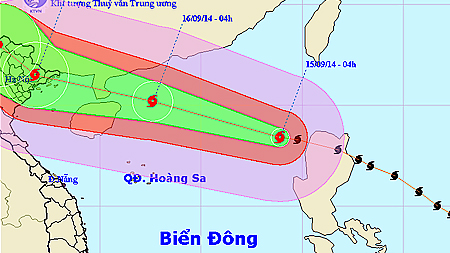 Bão số 3 giật cấp 14, cấp 15 cách quần đảo Hoàng Sa khoảng 760km về phía Đông Đông Bắc