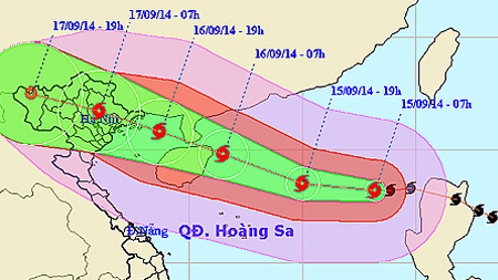 Bão số 3 giật cấp 15, cách quần đảo Hoàng Sa khoảng 660km về phía Đông Đông Bắc