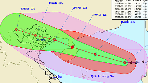 Bão số 3 giật cấp 16, cách quần đảo Hoàng Sa khoảng 570km về phía Đông Đông Bắc