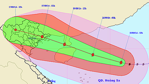 Bão số 3 giật cấp 16, cách quần đảo Hoàng Sa khoảng 480km về phía Đông Đông Bắc