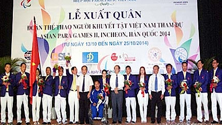 Đoàn thể thao Người khuyết tật Việt Nam lên đường dự Asian Para Games II