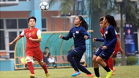 Thắng Singapore 11-0, ĐT U19 nữ Việt Nam giành ngôi đầu bảng