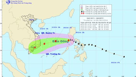 Tin bão trên biển Đông (Cơn bão số 5)