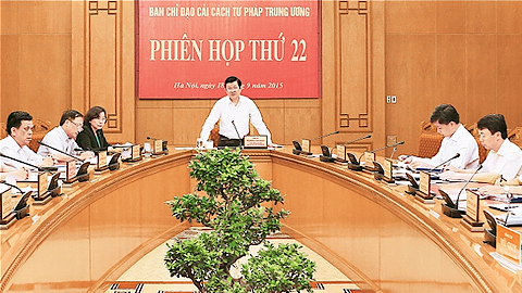 Phiên họp thứ 22, Ban Chỉ đạo cải cách tư pháp Trung ương