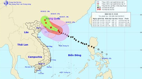 Tin bão trên biển Đông (Cơn bão số 4)