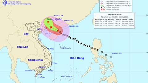 Tin bão trên biển Đông (Cơn bão số 4)