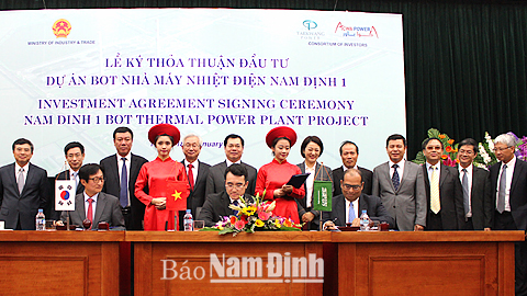 Ký kết thỏa thuận đầu tư dự án BOT xây dựng Nhà máy Nhiệt điện Nam Định 1