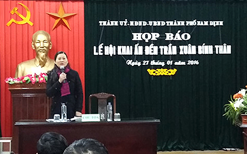 Họp báo về tổ chức Lễ hội Khai ấn Đền Trần Xuân Bính Thân 2016