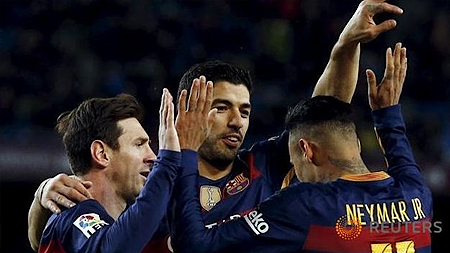 Barca tiếp tục thăng hoa cùng bộ ba MSN