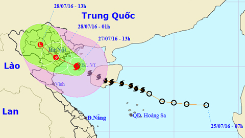 TIN BÃO KHẨN CẤP (Hồi 14 giờ ngày 27-7)