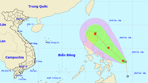 TIN VỀ ÁP THẤP NHIỆT ĐỚI (Hồi 13 giờ ngày 29-7)