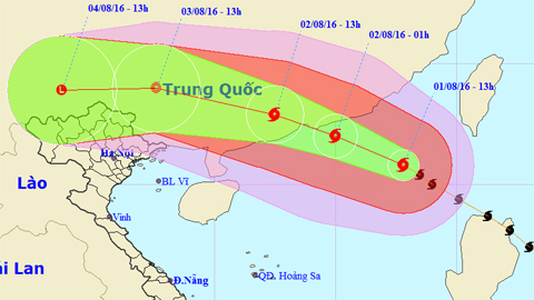 TIN BÃO TRÊN BIỂN ĐÔNG (Hồi 14 giờ ngày 1-8)