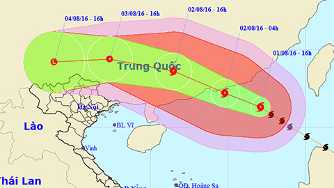 TIN BÃO TRÊN BIỂN ĐÔNG (Hồi 16 giờ ngày 1-8)