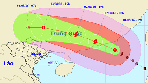 TIN BÃO TRÊN BIỂN ĐÔNG (Hồi 20 giờ ngày 1-8)