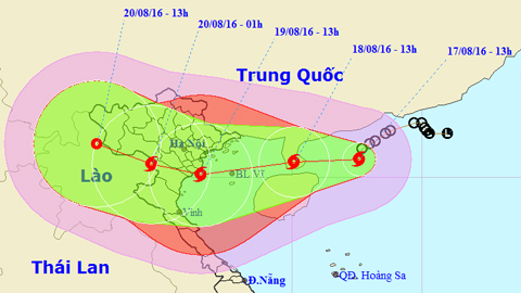 Tin bão gần bờ cơn bão số 3 (Hồi 14 giờ ngày 17-8)