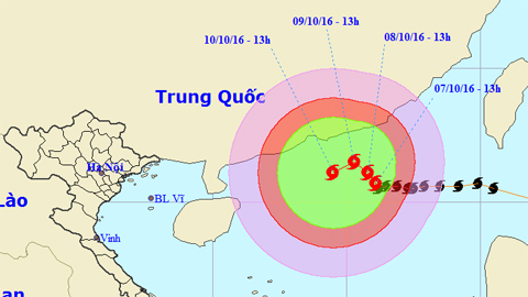 Tin bão trên Biển Đông cơn bão số 6 (Hồi 13 giờ ngày 7-10)