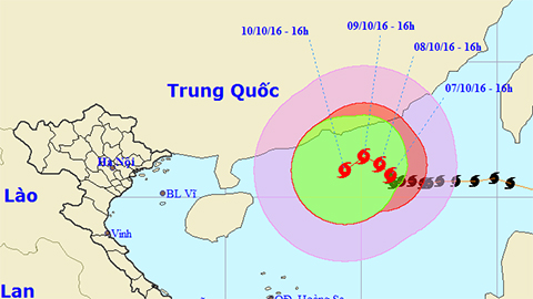 Tin bão trên Biển Đông cơn bão số 6 (Hồi 16 giờ ngày 7-10)