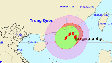 Tin bão trên Biển Đông cơn bão số 6 (Hồi 22 giờ ngày 7-10)