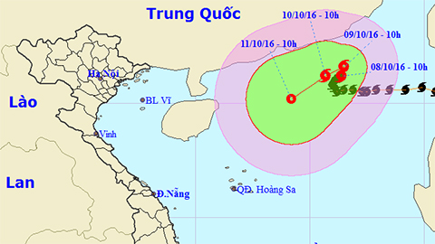 Tin bão trên Biển Đông cơn bão số 6 (Hồi 10 giờ ngày 8-10)