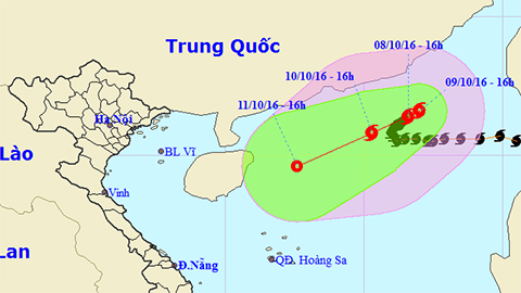 Tin bão trên Biển Đông cơn bão số 6 (Hồi 16 giờ ngày 8-10)