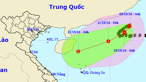 Tin bão trên Biển Đông cơn bão số 6 (Hồi 4 giờ ngày 9-10)