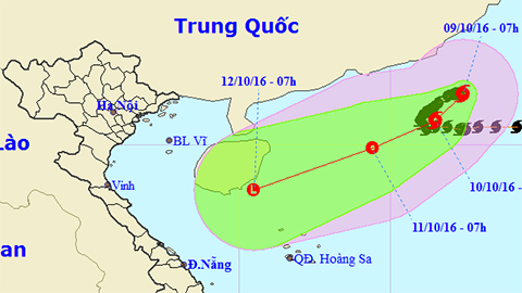 Tin bão trên Biển Đông cơn bão số 6 (Hồi 8 giờ ngày 9-10)