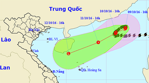 Tin bão trên Biển Đông cơn bão số 6 (Hồi 16 giờ ngày 9-10)