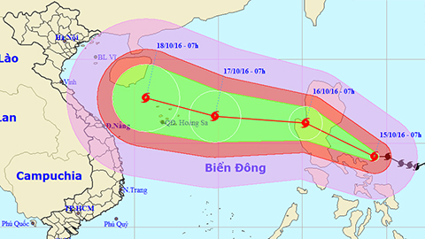 Tin bão gần Biển Đông (Hồi 7 giờ ngày 15-10)