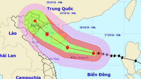 Tin bão trên Biển Đông cơn bão số 7 (Hồi 4 giờ ngày 17-10)