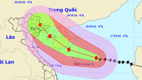 Tin bão trên Biển Đông cơn bão số 7 (Hồi 7 giờ ngày 17-10)
