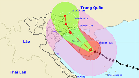 Tin bão khẩn cấp cơn bão số 7 (Hồi 13 giờ ngày 18-10)