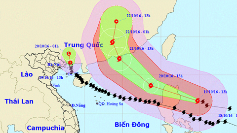 Tin bão gần Biển Đông (Hồi 13 giờ ngày 19-10)