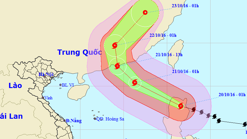 Tin về siêu bão HAIMA (Hồi 1 giờ ngày 20-10)