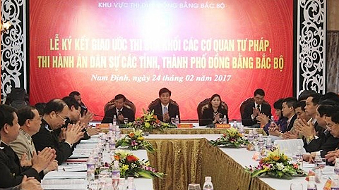 Ký giao ước thi đua khối cơ quan Tư pháp các tỉnh khu vực đồng bằng Bắc Bộ