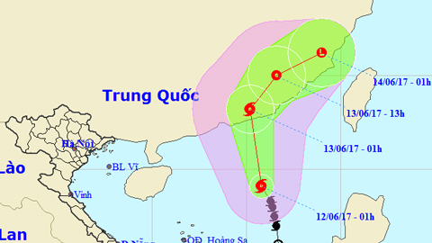 Tin bão trên Biển Đông cơn bão số 1 - Merbok (Hồi 19 giờ ngày 11-6)