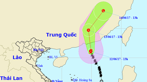Tin bão trên Biển Đông cơn bão số 1 - Merbok (Hồi 13 giờ ngày 12-6)