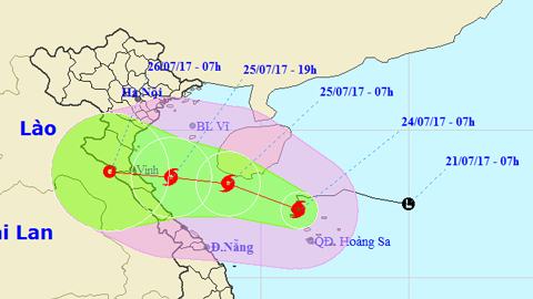 Tin bão khẩn cấp cơn bão số 4 (Hồi 7 giờ ngày 24-7)