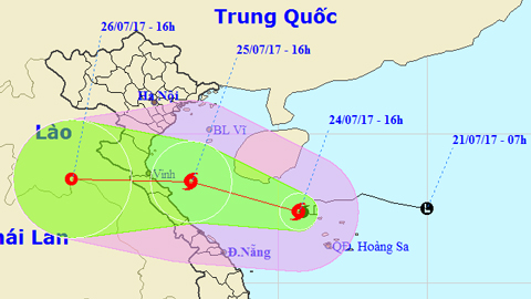 Tin bão khẩn cấp cơn bão số 4 (Hồi 16 giờ ngày 24-7)