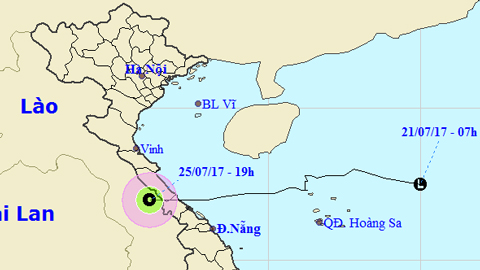 Tin cuối cùng về cơn bão số 4 (Hồi 19 giờ ngày 25-7)