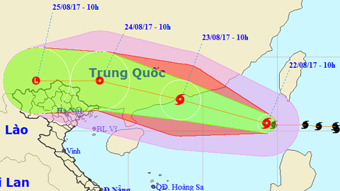 Tin bão trên Biển Đông cơn bão số 6 (Hồi 10 giờ ngày 22-8)