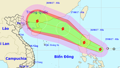 Tin bão gần Biển Đông (Hồi 4 giờ ngày 25-8)